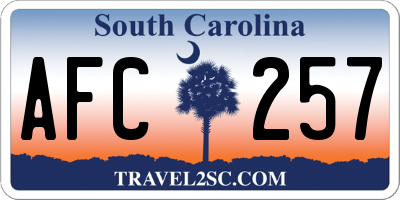 SC license plate AFC257