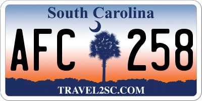 SC license plate AFC258
