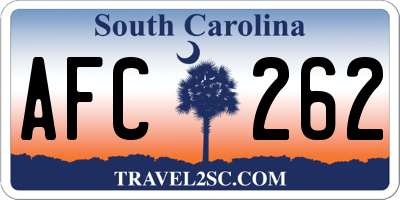 SC license plate AFC262