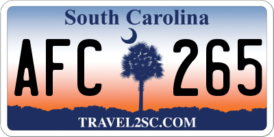 SC license plate AFC265