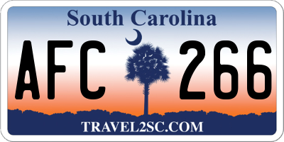 SC license plate AFC266