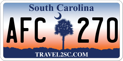 SC license plate AFC270