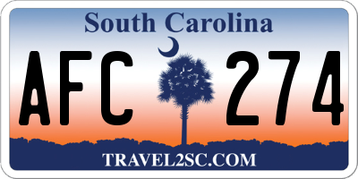 SC license plate AFC274