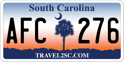 SC license plate AFC276