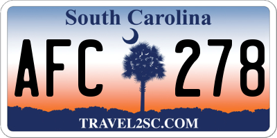 SC license plate AFC278