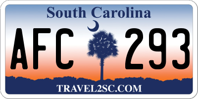 SC license plate AFC293