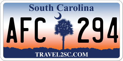 SC license plate AFC294