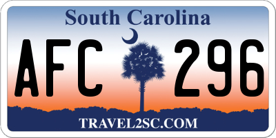 SC license plate AFC296