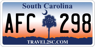 SC license plate AFC298