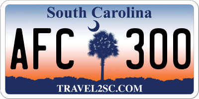 SC license plate AFC300