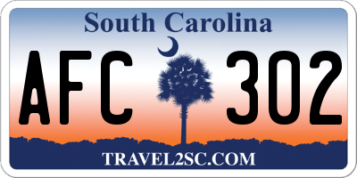 SC license plate AFC302