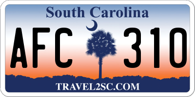 SC license plate AFC310