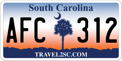 SC license plate AFC312