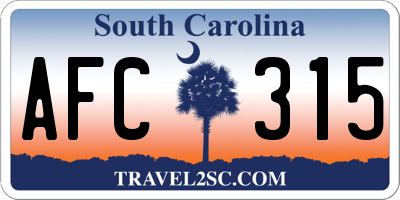 SC license plate AFC315