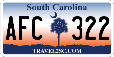 SC license plate AFC322