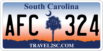 SC license plate AFC324