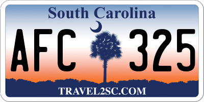 SC license plate AFC325