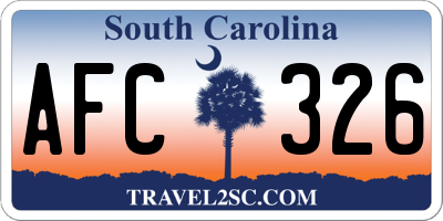 SC license plate AFC326
