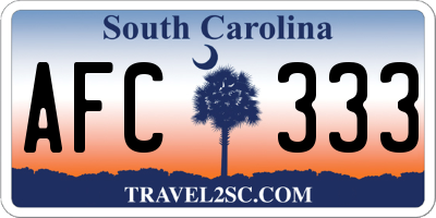 SC license plate AFC333