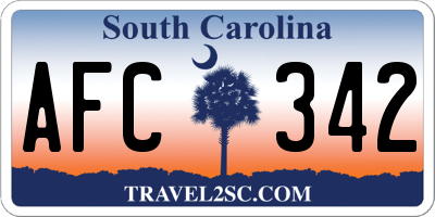 SC license plate AFC342