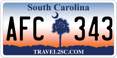 SC license plate AFC343