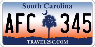SC license plate AFC345