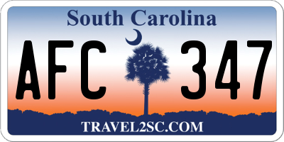 SC license plate AFC347