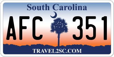 SC license plate AFC351