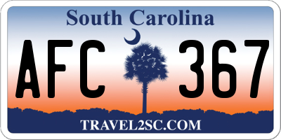 SC license plate AFC367