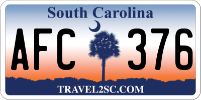 SC license plate AFC376