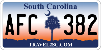 SC license plate AFC382