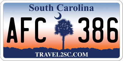SC license plate AFC386