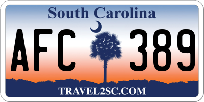 SC license plate AFC389