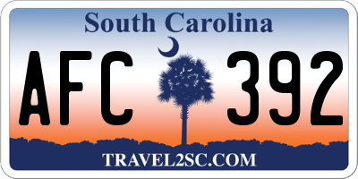 SC license plate AFC392