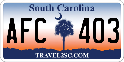 SC license plate AFC403