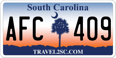 SC license plate AFC409