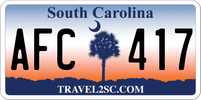 SC license plate AFC417