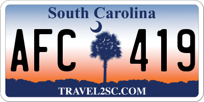 SC license plate AFC419