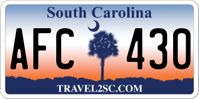 SC license plate AFC430