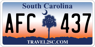 SC license plate AFC437