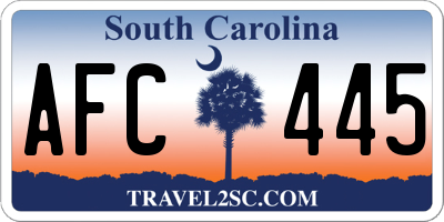 SC license plate AFC445