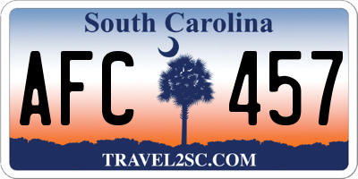 SC license plate AFC457