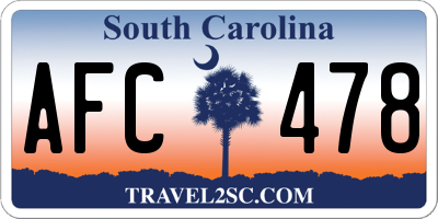 SC license plate AFC478