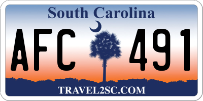 SC license plate AFC491