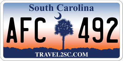SC license plate AFC492