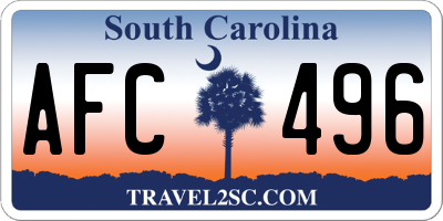 SC license plate AFC496
