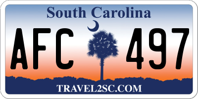 SC license plate AFC497