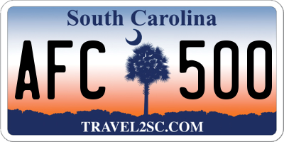 SC license plate AFC500