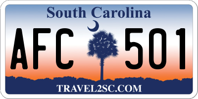 SC license plate AFC501