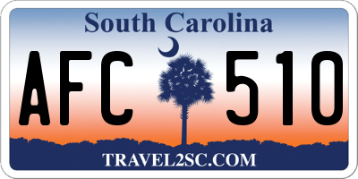 SC license plate AFC510